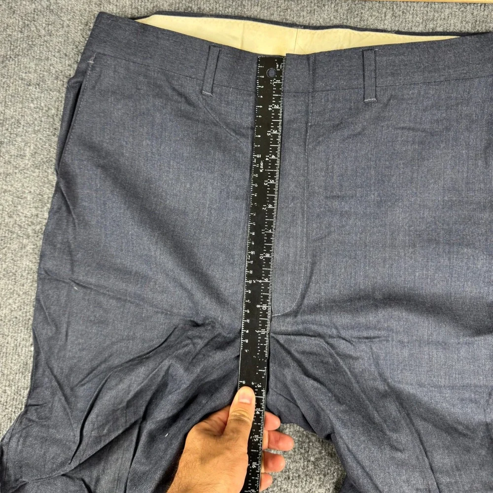 Haggar Dress Pants Mens Size 36x34 Navy Blue Imperial Premium Edition Flat Front